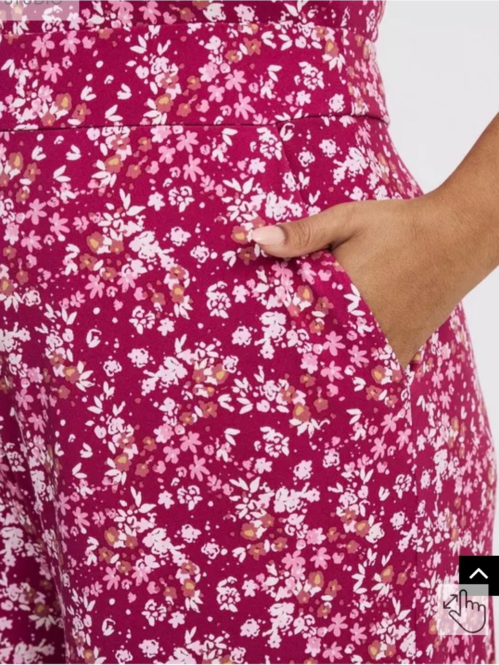 torrid Magenta Floral A-Line Midi Skirt with Pockets